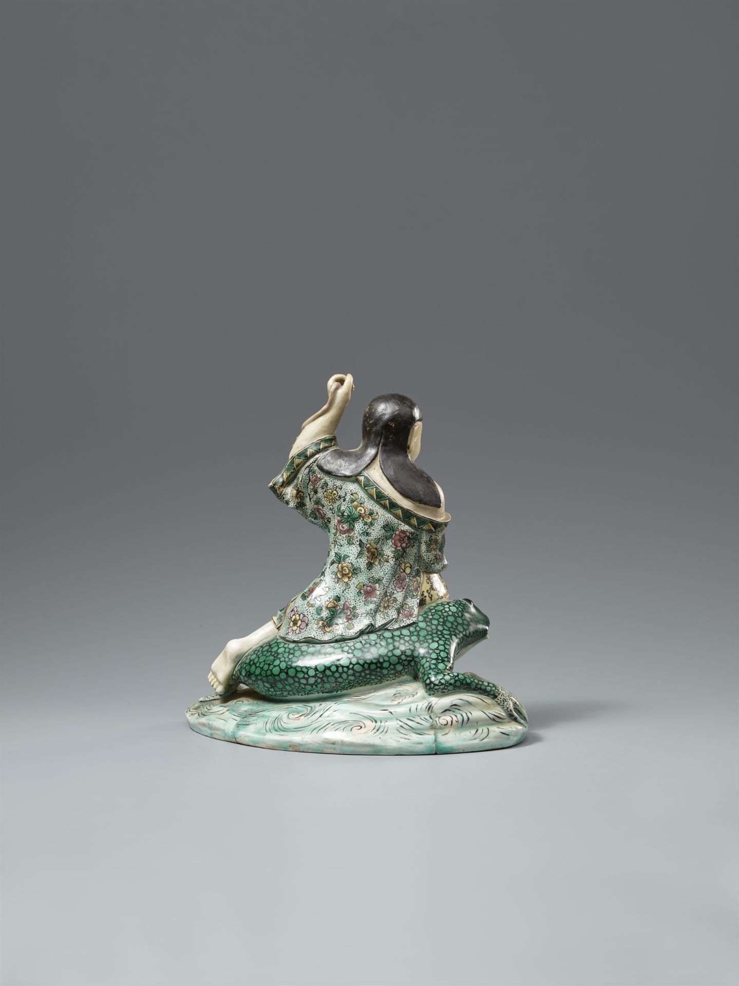 An email sur biscuit figure of Liu Hai and the three-legged wealth-toad. Kangxi period (1662–1722) - Image 2 of 2