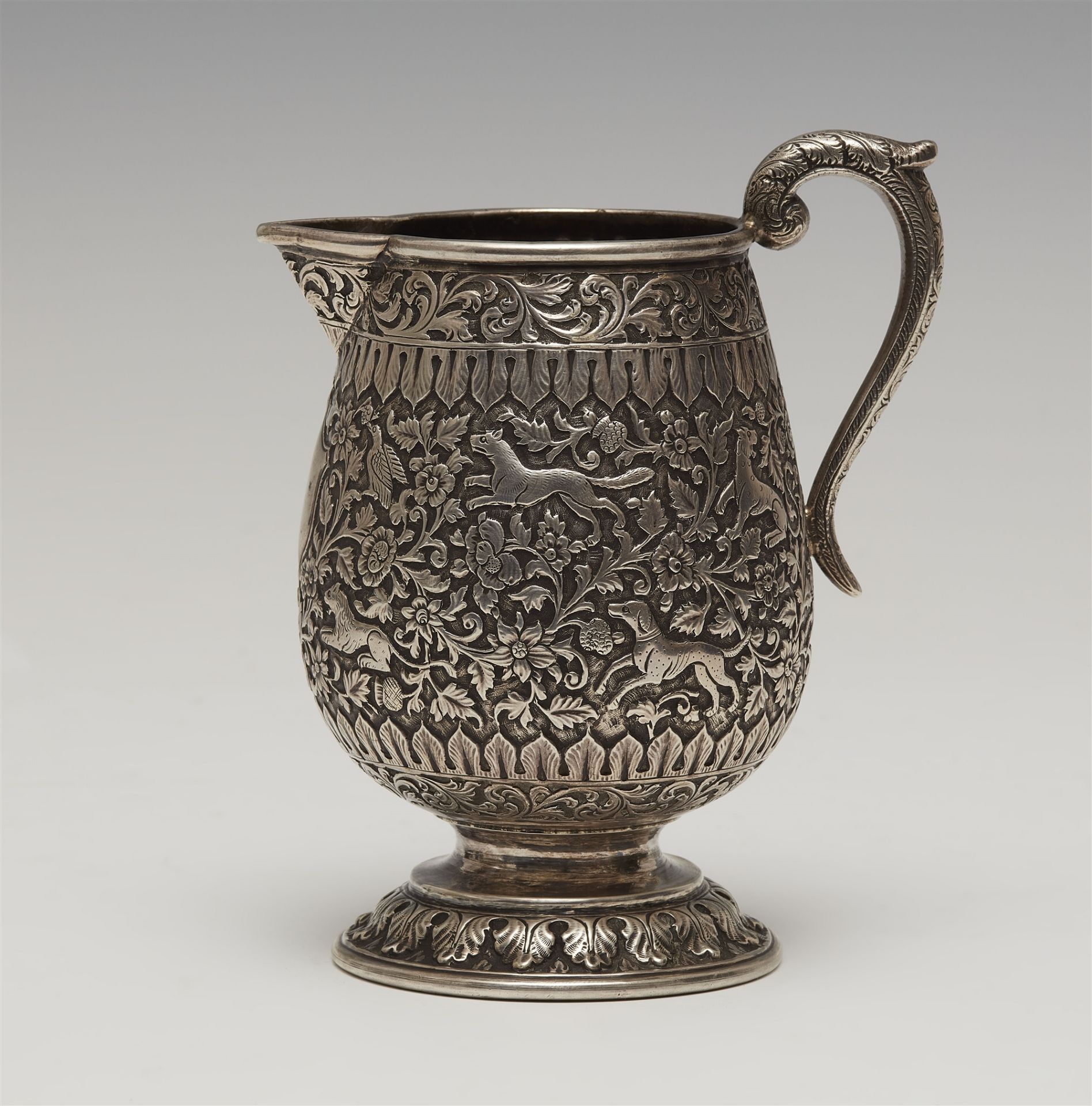 A superb Kutch silver milk jug. Late 19th century