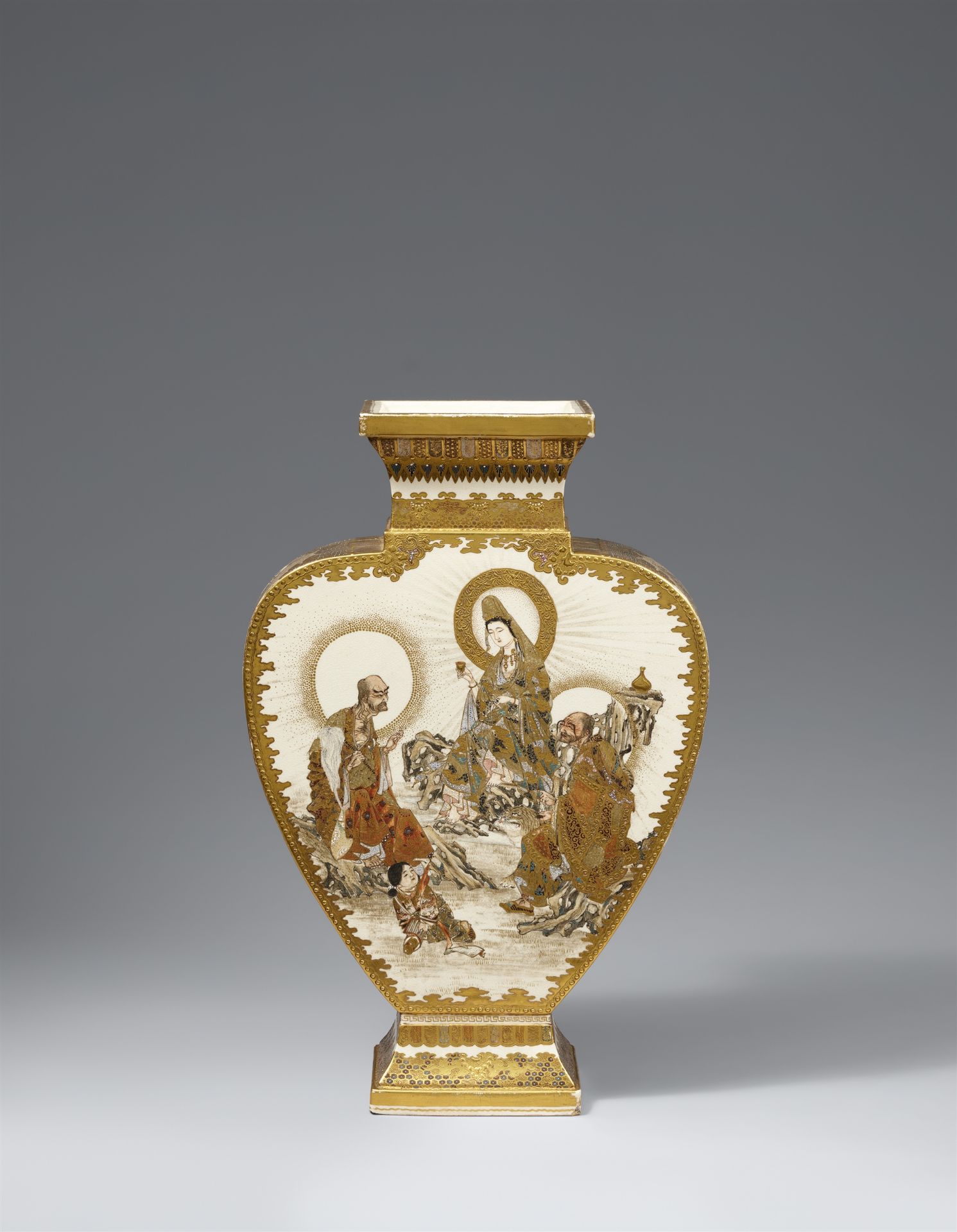 A large Satsuma vase. Around 1880