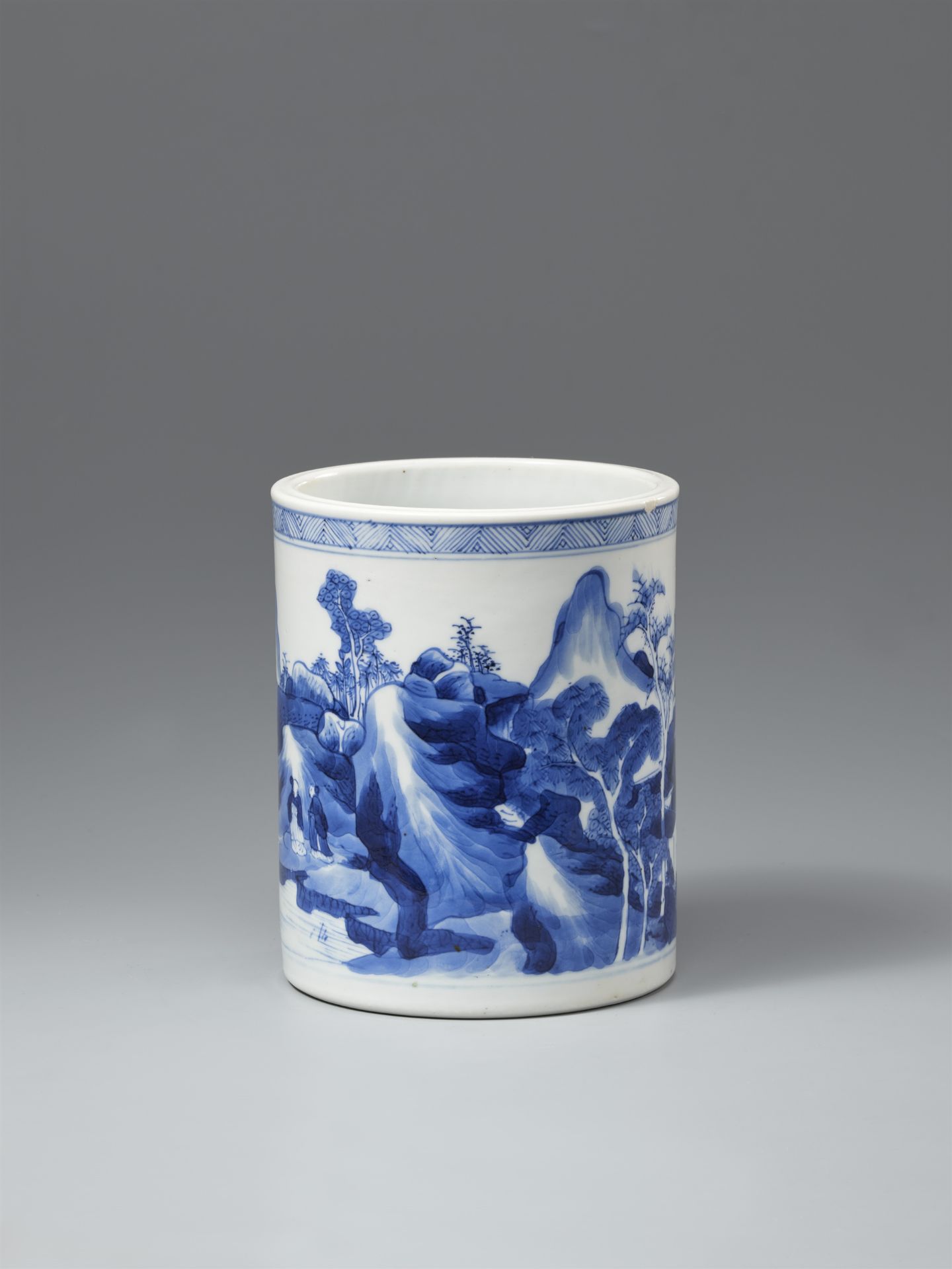 A blue and white brushpot (bitong). Kangxi period (1662–1722) - Image 4 of 4