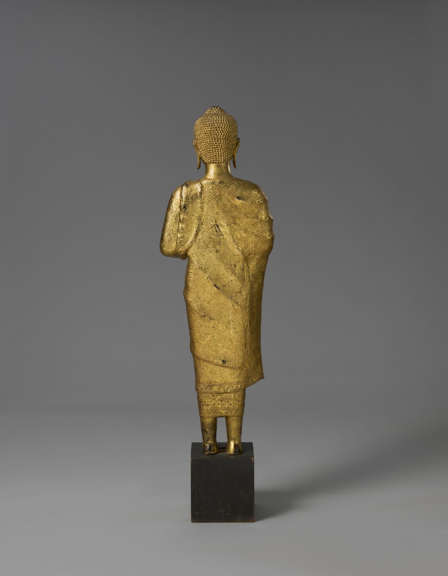 A Ratanakosin gilt and lacquered bronze figure of a Buddha. Thailand. 20th century - Image 2 of 2