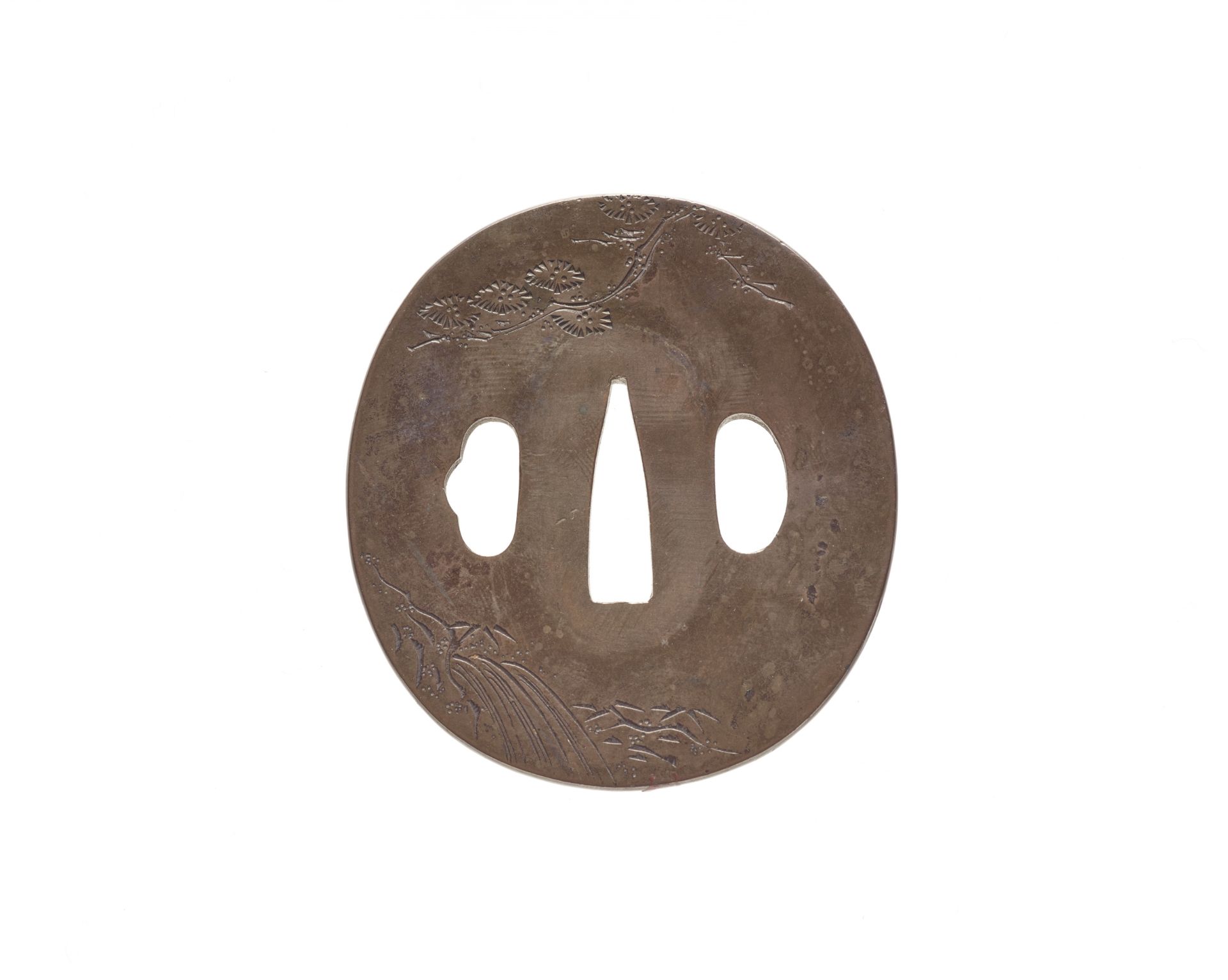 Tsuba. Shibuichi. In der Art von Hamano Masayuki. 18./19. Jh. - Bild 2 aus 2