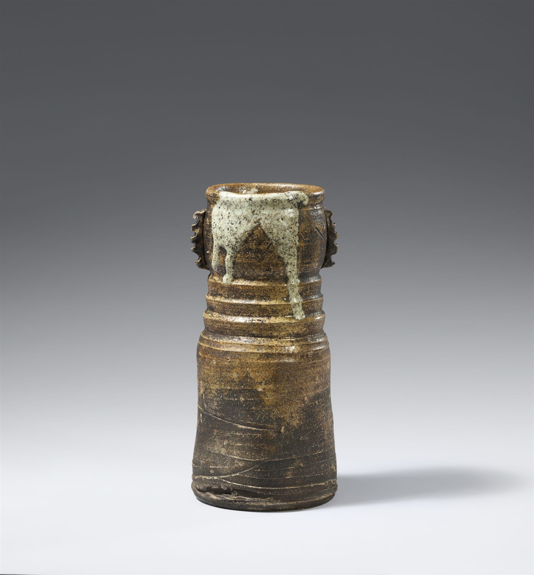 A large Iga flower vase (hanaire). Momoyama/early Edo period, 17th century