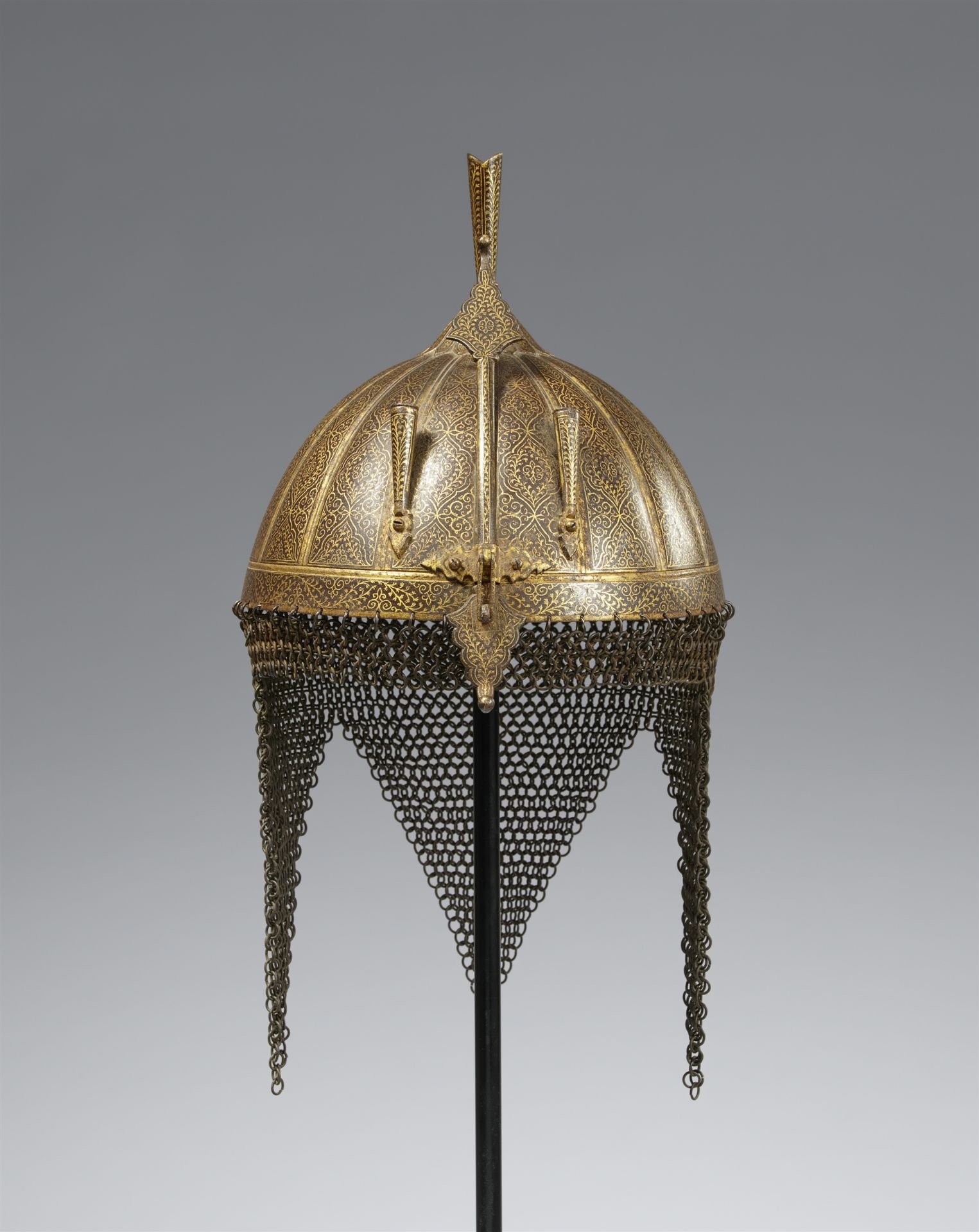 A possibly Hyderabad iron helmet. India. 19th century