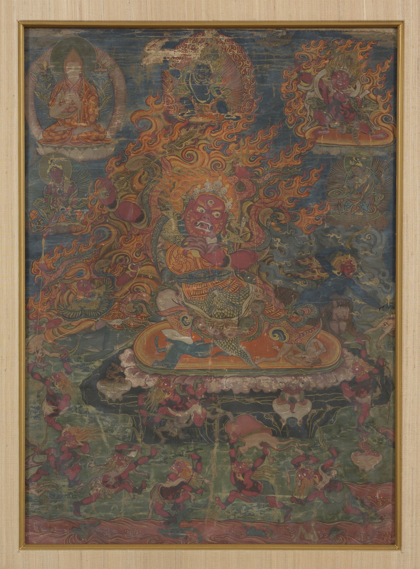 Thangka des Begtse Chen (Beg tse). Mongolei, 18. Jh. - Bild 2 aus 2