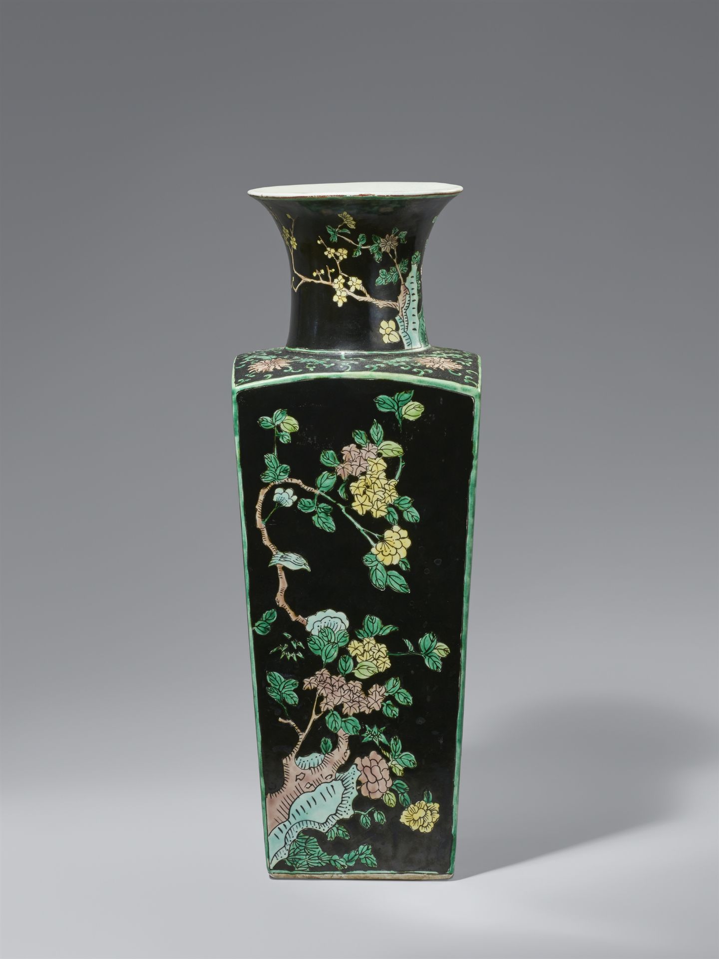 A famille noire vase. Late Qing dynasty, 19th/20th century