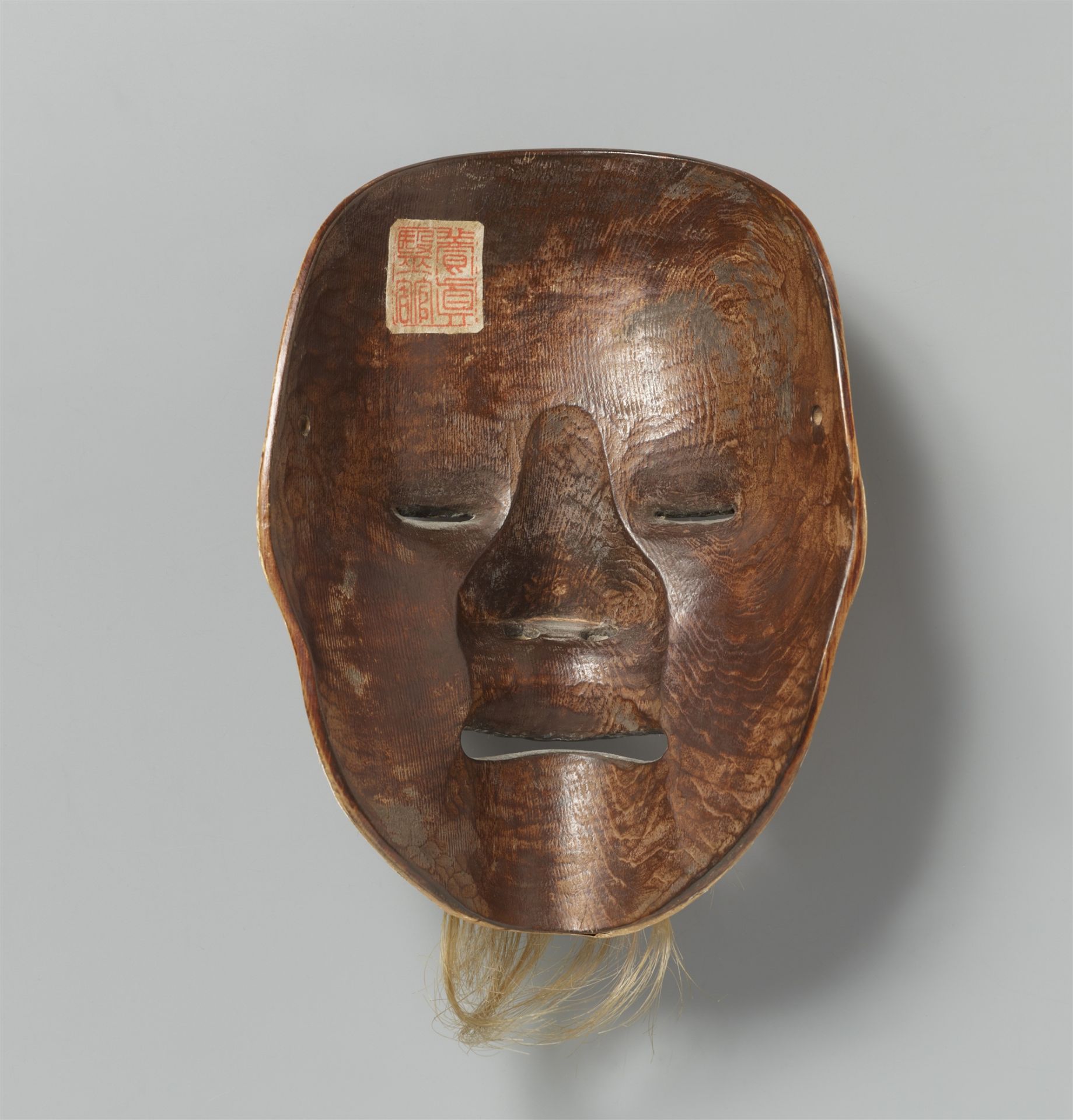 A painted wood Nô mask of Kagekiyo. 18th century - Image 4 of 4