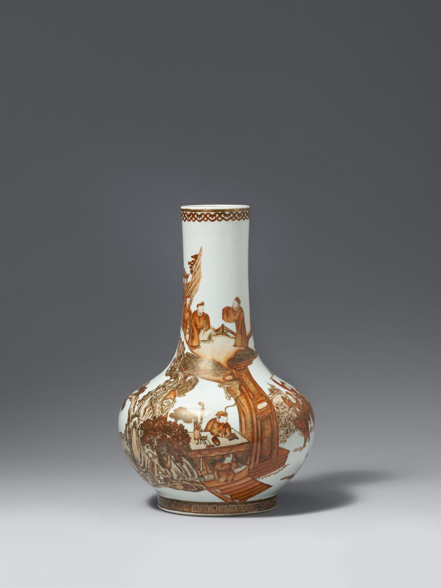 An iron-red and gilt decorated bottle vase. Republic period (1912–1949)