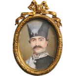 Miniature portrait of Nasr al-Din Shah Qajar (1831 - 1896)