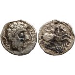 Arsaos. Denarius Silver (3.43 g ) Jaca, Huesca, 120-80 BC.