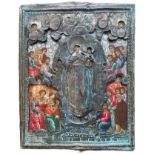 Polychrome rectangular icon of Archangels Gabriel and Michael