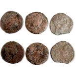 LOT OF 3. Arsaos. Unit AE 23 mm. Area of Navarra 120-80 BC.