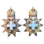 Lot of 2. Austrian-Hungarian White Cross Double Eagle Patriotic Badge.