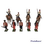 Set of 9 Lead Toy Soldiers representing Cavalry and Guards of the Imperial Indian Army (Under Brit