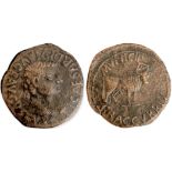 Hispania. Tiberius (14-37) As AE28 mm (12.23 g). Tarraconensis - Graccurris.