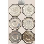 Nice series of six silver oriental dessert cups