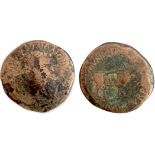 Hispania. Tiberius (14-37) As AE 26 mm (13.04 g). Tarraconensis - Graccurris.