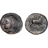 ILDURO. Unit AE 24 mm (12.15 g) Barcelona. 120-80 BC.