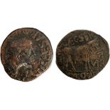 Hispania. Tiberius (14-37 AD) As AE 28 mm (12.52 g) Zaragoza.