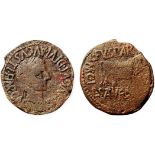 Hispania. Tiberius (14-37 AD) As AE 27 mm (12.03 g) Calagurris.