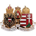 Patriotic Badge with Austrian and Hungarian Coat of Arms.