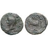 Hispania. Tiberius (14-37 AD) As AE 28 mm (9.09 g) Zaragoza.