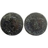 Hispania. Tiberius, with Nero and Drusus (14-37) As AE 29 mm (13.58 g). Carthago Nova.