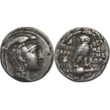 ATTICA. Athens. Tetradrachm, Silver (29 mm, 16.53 g) Circa 165-42 BC.