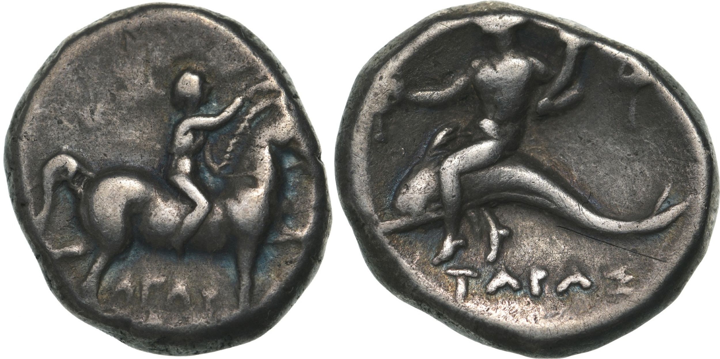 Calabria. Tarentum, Nomos, Silver, Nomos (19 mm, 6.37) circa 272-240 BC.