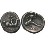 Calabria. Tarentum, Nomos, Silver, Nomos (19 mm, 6.37) circa 272-240 BC.