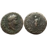 NERO (54-68) As AE, 23 mm (9.23 g) Lugdunum 66 AD.