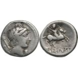 Pub. Crepusius. Denar, Silver (3.99 g) Rome, 82 BC