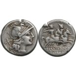 M. Junius Silanus. Denar, Silver (3.91 g) Rome, 145 BC