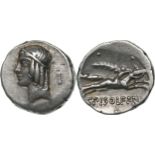 L. Calpurnius Piso Frugi. Denar, Silver (4.05 g) Rome, 90 BC