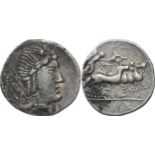 L. Iulius Bursio (85 BC), Denar, Silver (3,4g), Barbaric imitation