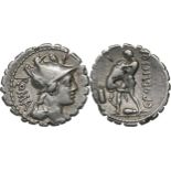 C. Poblicius Q.f. Denar, Silver (3.37 g) Rome, 80 BC