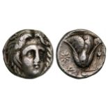 Rhodos. Rhodes Drachm Silver (14 mm, 3.35 g) Circa 305-275 BC.
