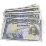 Lot of 33 Banknotes. 1000 Pesetas 1928-08-15 "San Fernando".