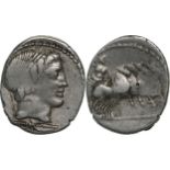 Gargilius, Ogulnius, and Vergilius. Denar, Silver (3.76 g) Rome, 86 BC