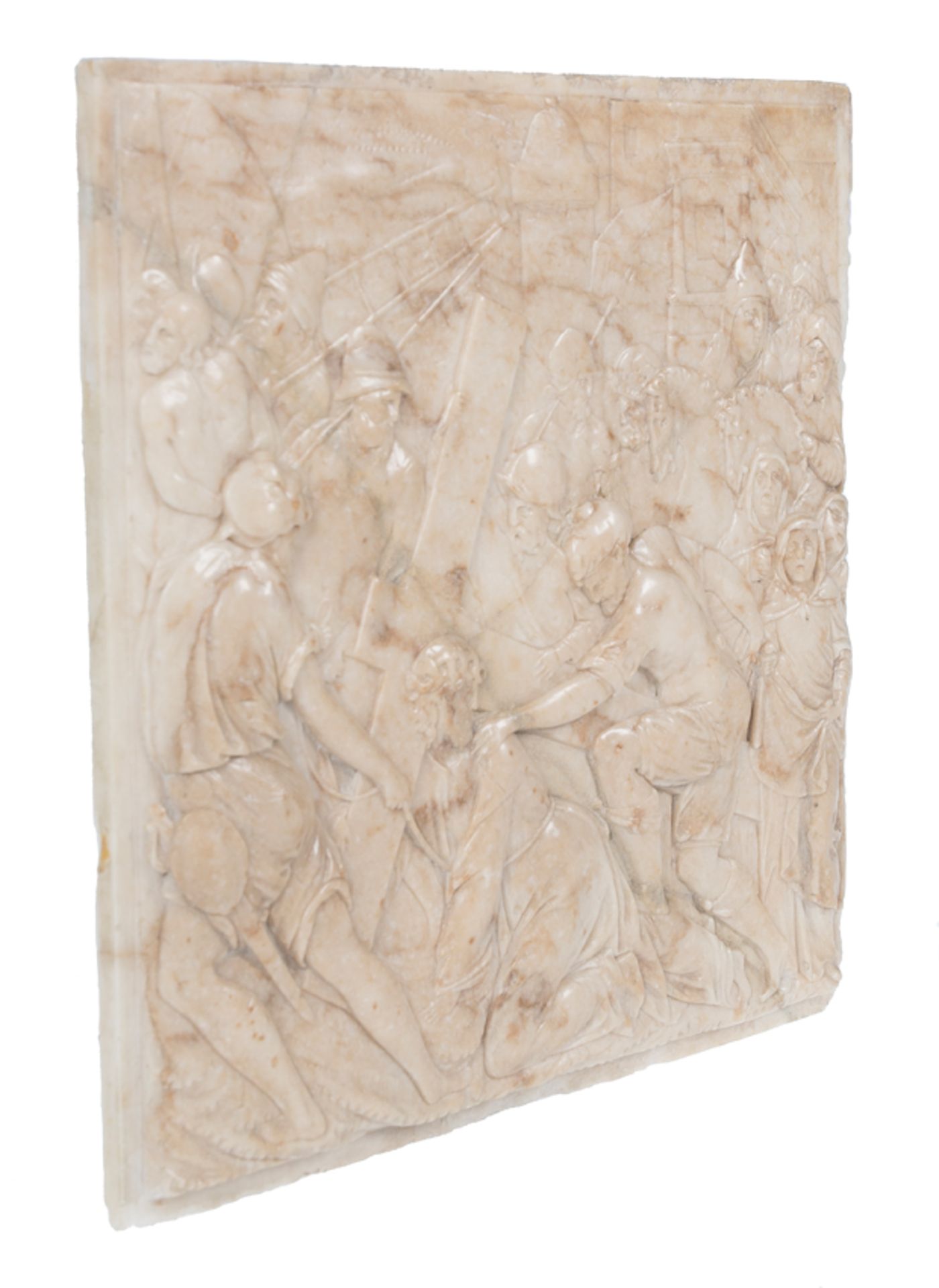 "Christ falls on the way to Calvary". Marble relief. Spanish or Italian School. Renaissance. 16th ce - Image 7 of 8