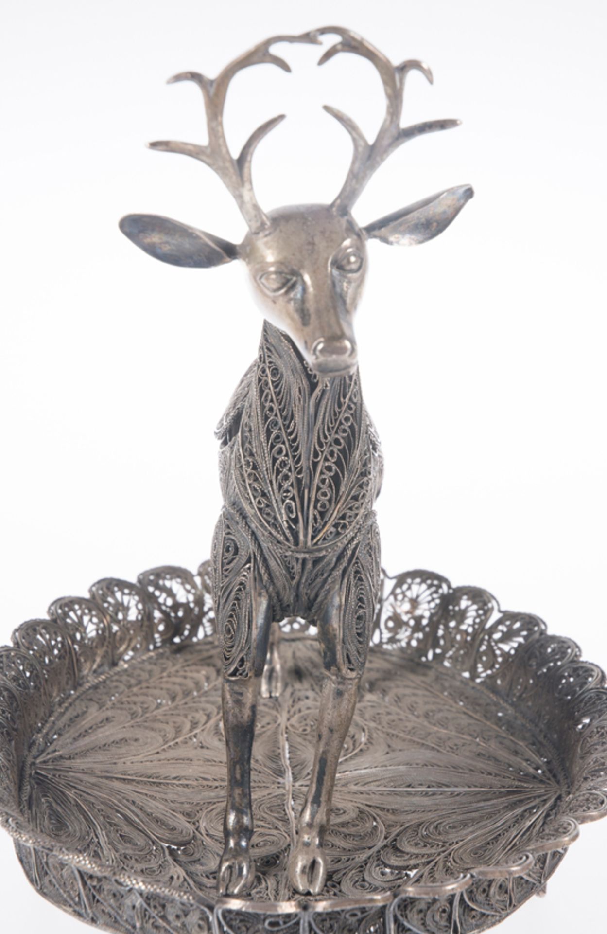 "Sahumador". Deer-shaped, silver filigree incense burner in chased and embossed cast silver. Colonia - Bild 6 aus 10