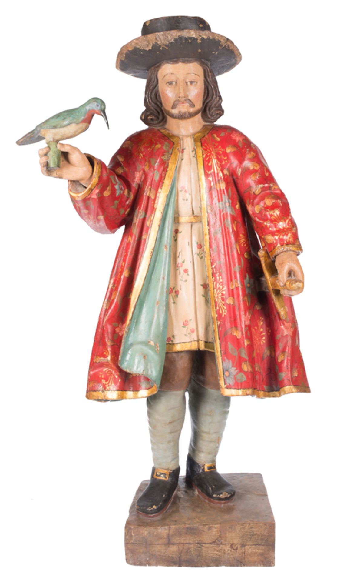 "Character". Carved, gilded and polychromed wooden sculpture. Colonial School. 17th – 18th century