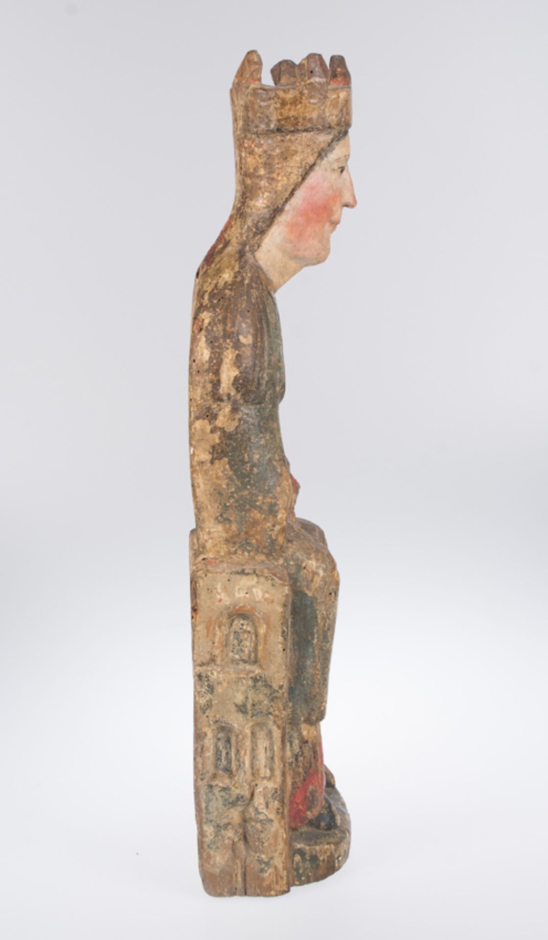 "Seat of Wisdom (Sedes Sapientiae)". Carved and polychromed wooden sculpture. Romanesque. 12th centu - Bild 12 aus 13