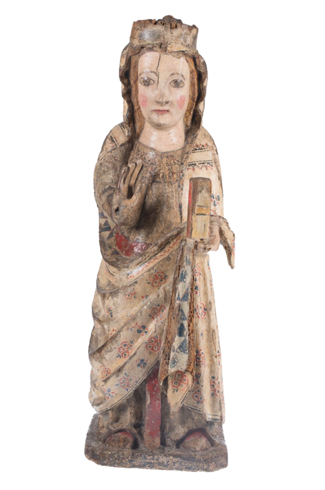 "Our Lady of the Annunciation". Carved and polychromed wooden sculpture. Castilian School. Transitio - Image 3 of 8