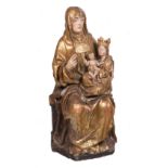 "Saint Anne, the Virgin Mary and the Christ Child". Carved, polychromed and gilded wooden sculpture.