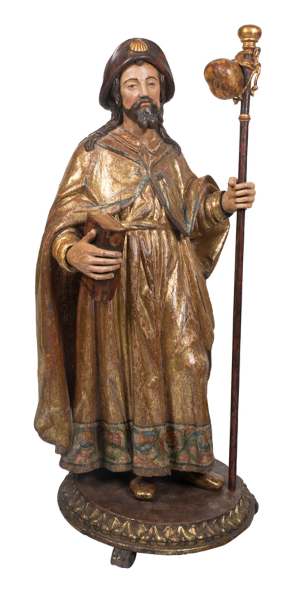 "Saint James the Pilgrim". Carved, polychromed and gilded wooden sculpture. Castilian School. Late 1 - Bild 2 aus 11