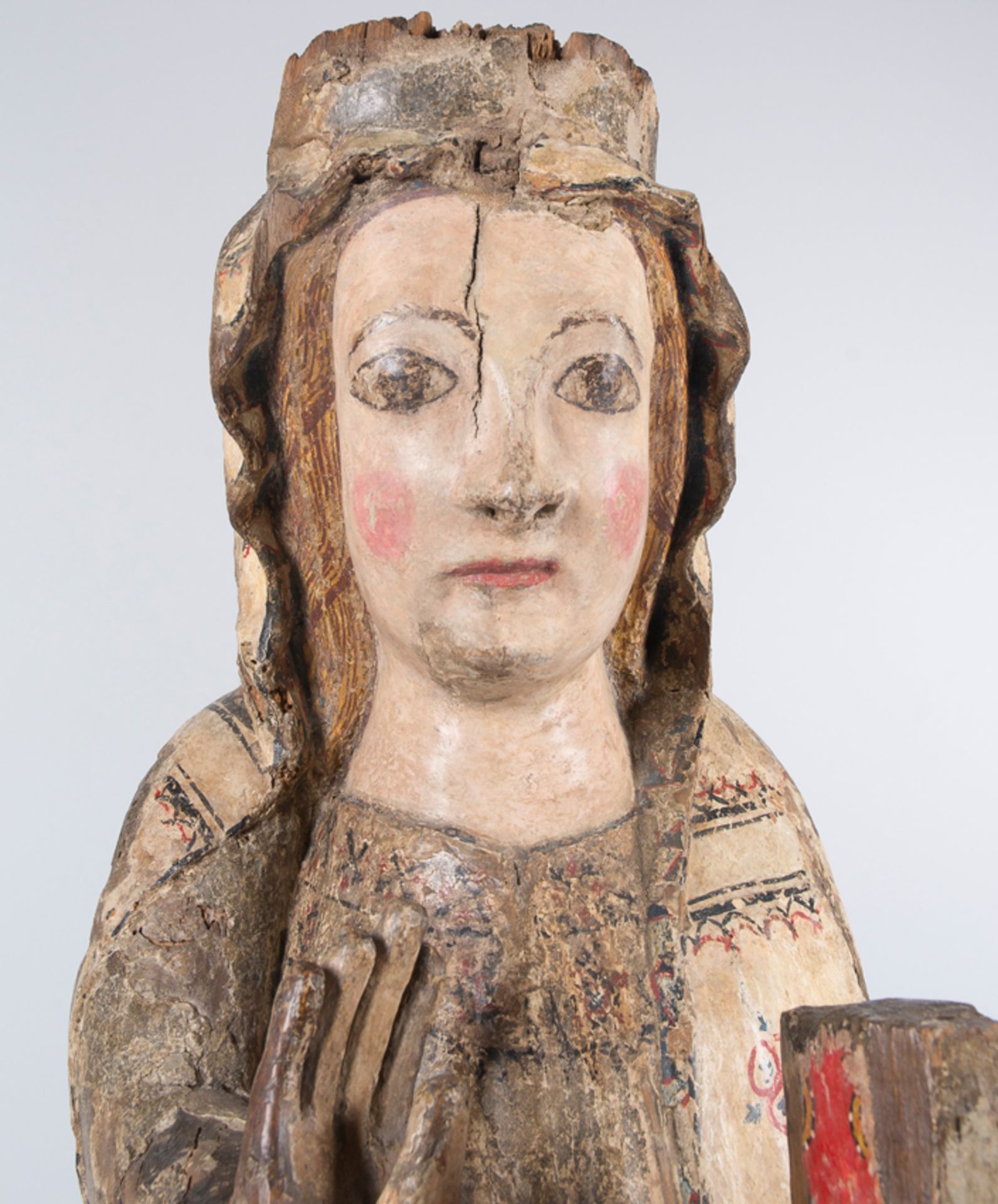 "Our Lady of the Annunciation". Carved and polychromed wooden sculpture. Castilian School. Transitio - Image 4 of 8
