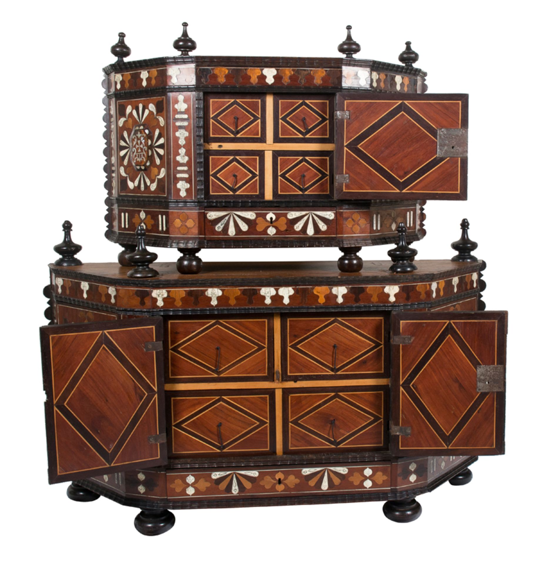 Imposing writing cabinet set with its "contador". Lima. Viceroyalty of Peru. 18th century. - Bild 6 aus 9