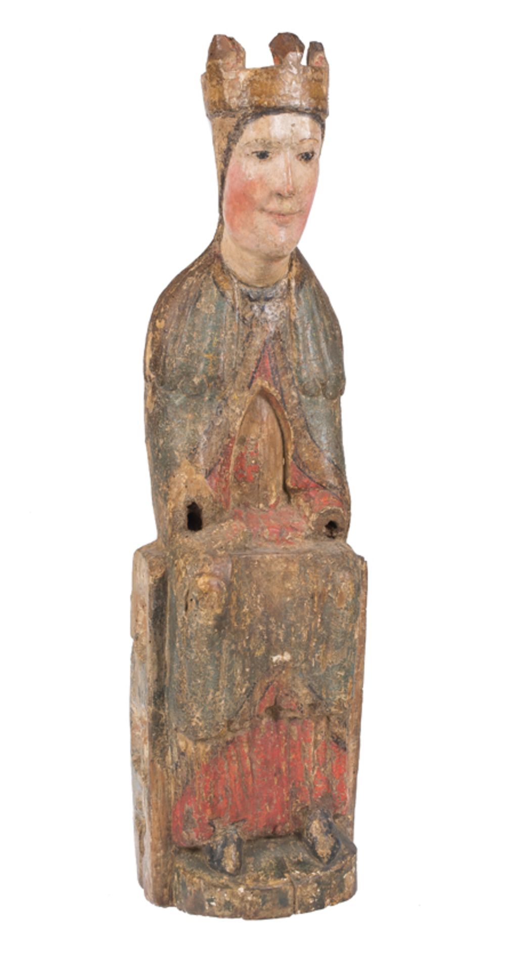 "Seat of Wisdom (Sedes Sapientiae)". Carved and polychromed wooden sculpture. Romanesque. 12th centu