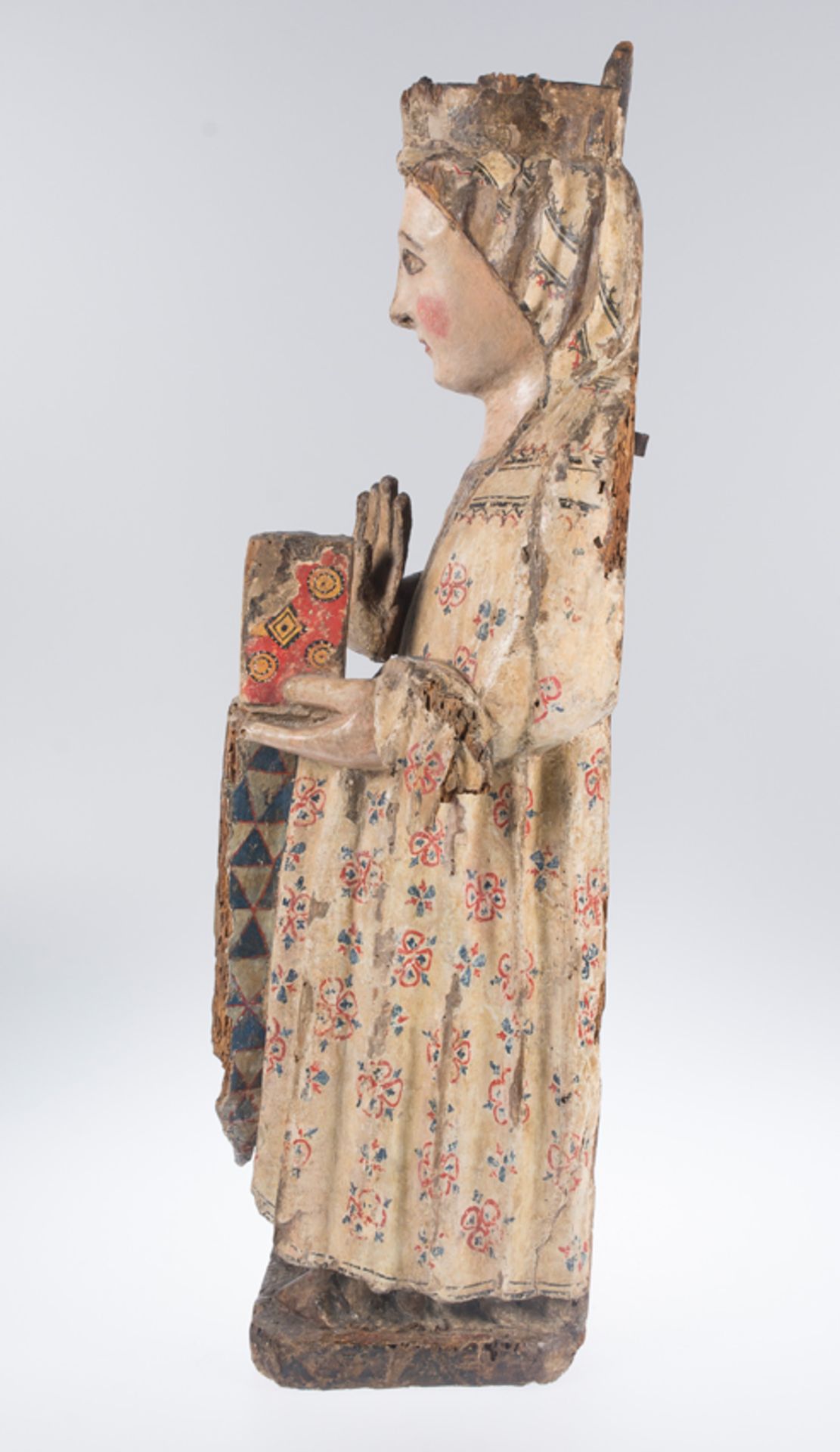 "Our Lady of the Annunciation". Carved and polychromed wooden sculpture. Castilian School. Transitio - Image 6 of 8